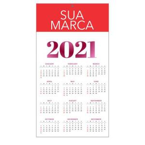 Calendário de Parede - Grande Papel Supremo 250g 31x46 cm 4x0 cores (só frente)  Corte Reto e Furo 